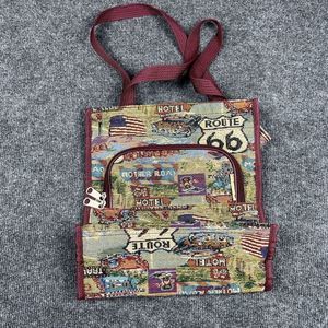 Pioneer Express Route 66 Tapestry Travel Bag Tote Exterior Pocket Zipper Closure